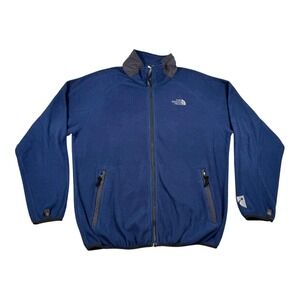 Vtg The North Face Jacket Mens Large Blue Fleece Full Zip Pockets Canada Outdoor